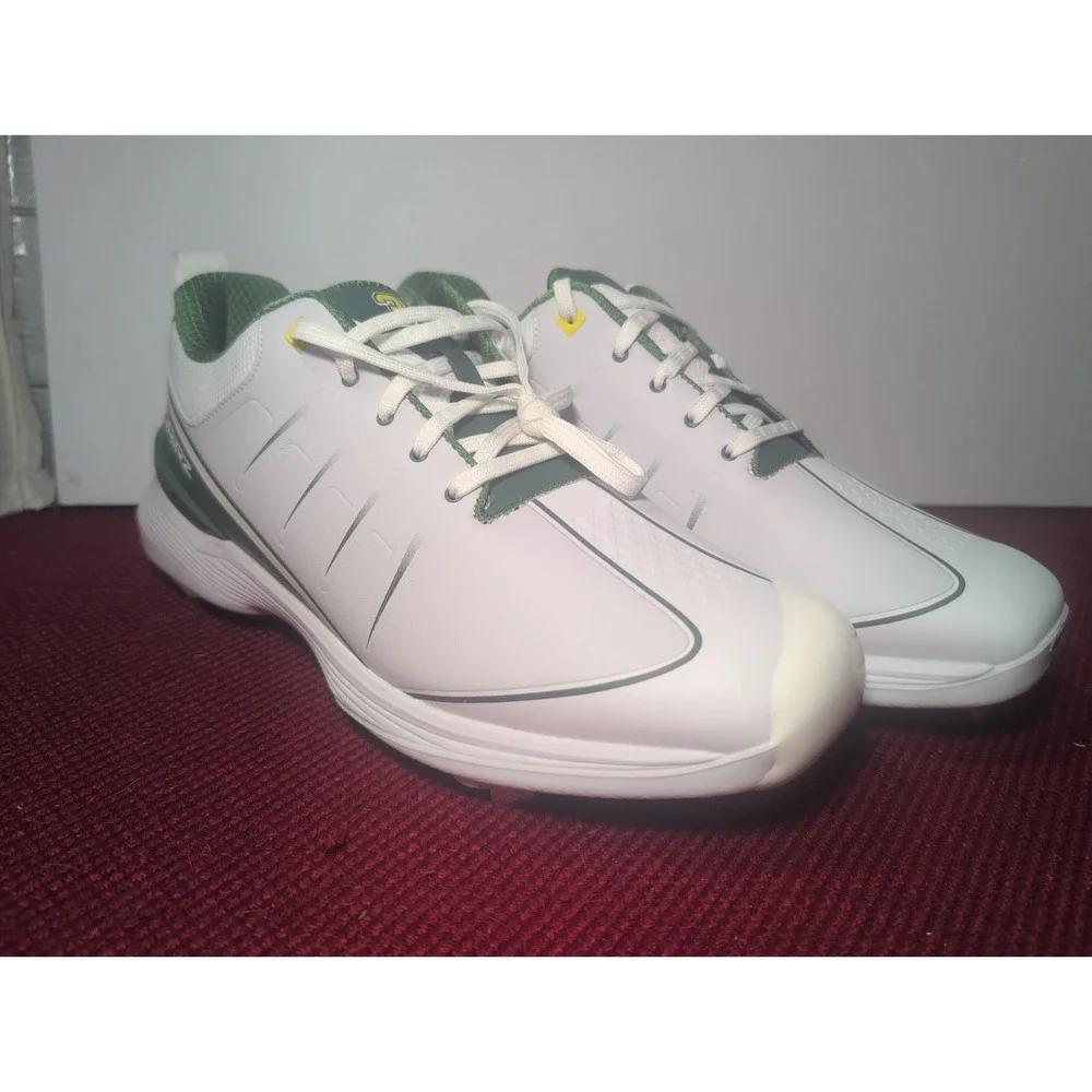 Sqairz GFP Metal Baseball Cleat Shoe Light Gray And Green Men's 11.5 Athletic